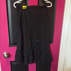 Elegant Black Ruffled Skirt